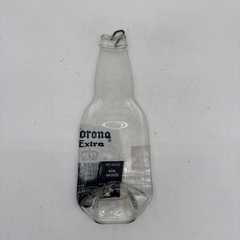 Flattened Glass Corona Extra Bottle Wall Hang/ Spoon Rest